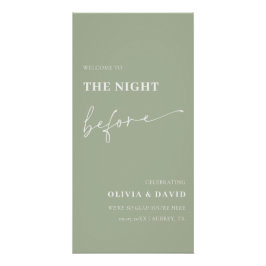 リハーサル前の夜のセージ緑のディナーサイン ポスター