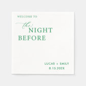 リハーサル前の夜のディナーカスタム スタンダードカクテルナプキン (正面)