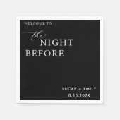 リハーサル前の夜のディナーカスタム スタンダードカクテルナプキン (正面)