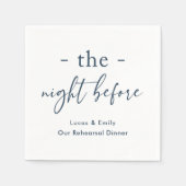 リハーサル前の夜のディナーカスタム スタンダードカクテルナプキン (正面)