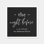 リハーサル前の夜のディナーカスタム スタンダードカクテルナプキン (正面)