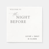 リハーサル前の夜のディナーカスタム スタンダードカクテルナプキン (正面)