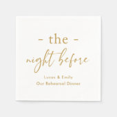 リハーサル前の夜のディナーカスタム スタンダードカクテルナプキン (正面)