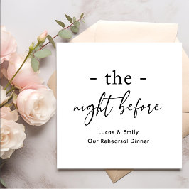 リハーサル前の夜のディナーカスタム スタンダードカクテルナプキン