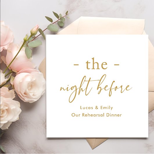 リハーサル前の夜のディナーカスタム スタンダードカクテルナプキン