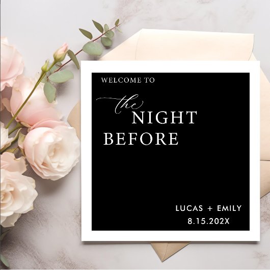 リハーサル前の夜のディナーカスタム スタンダードカクテルナプキン