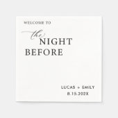 リハーサル前の夜のディナーカスタム スタンダードカクテルナプキン (正面)