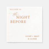 リハーサル前の夜のディナーカスタム スタンダードカクテルナプキン (正面)