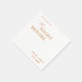 リハーサル前の夜のディナーカスタム スタンダードカクテルナプキン (角)