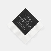 リハーサル前の夜のディナーカスタム 縁ありカクテルナプキン (角)