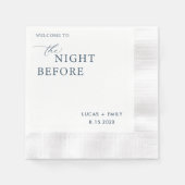 リハーサル前の夜のディナーカスタム 縁ありカクテルナプキン (正面)