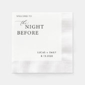 リハーサル前の夜のディナーカスタム 縁ありカクテルナプキン (正面)