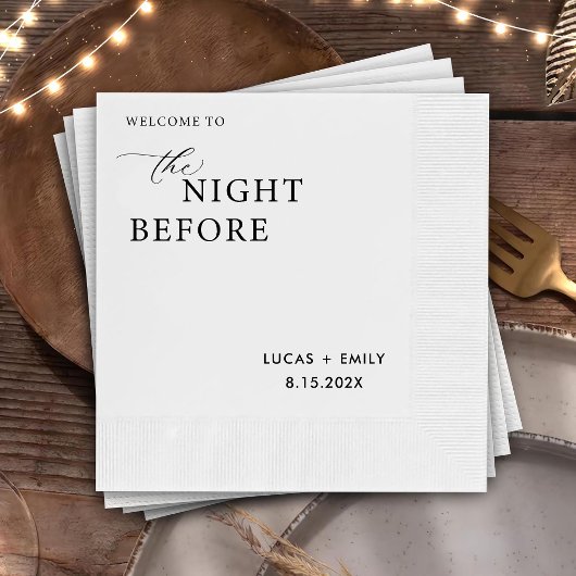 リハーサル前の夜のディナーカスタム 縁ありカクテルナプキン