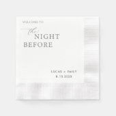 リハーサル前の夜のディナーカスタム 縁ありカクテルナプキン (正面)