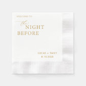 リハーサル前の夜のディナーカスタム 縁ありカクテルナプキン (正面)