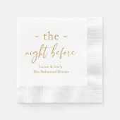 リハーサル前の夜のディナーカスタム 縁ありカクテルナプキン (正面)