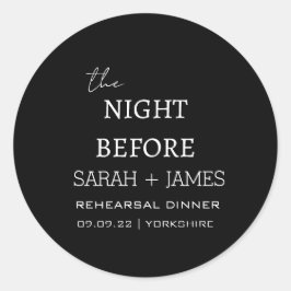 リハーサル前の夜のミニマルなディナーブラック ラウンドシール