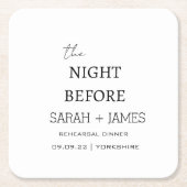 リハーサル前の夜のミニマルパーティー スクエアペーパーコースター (正面)