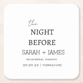 リハーサル前の夜のミニマルパーティー スクエアペーパーコースター