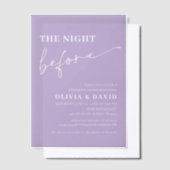 リハーサル前の夜のライトパープル ベラム紙招待状 (オフセット)