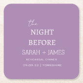 リハーサル前の夜のラベンダー結婚ズ スクエアペーパーコースター (正面)