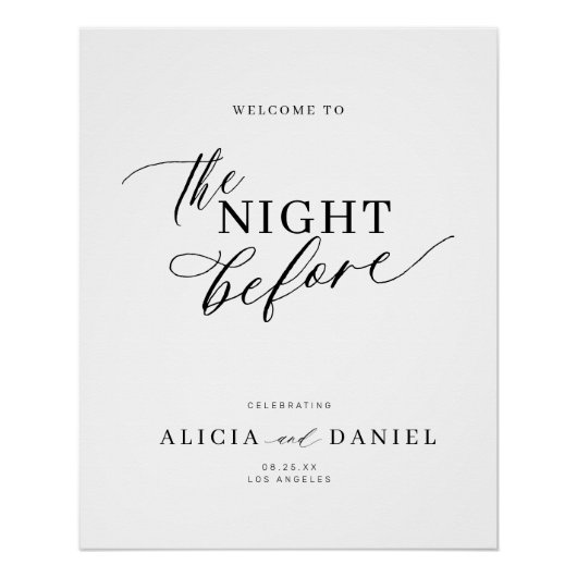 リハーサル前の夜の夕食のサインへようこそ ポスター (正面)