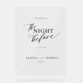 リハーサル前の夜の夕食の歓迎サイン アクリルサイン (正面)