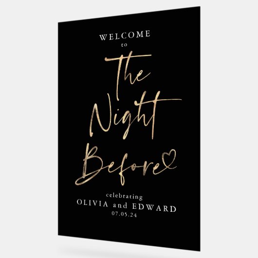 リハーサル前の夜の夕食ブラックウェルカム アクリルサイン (傾斜)