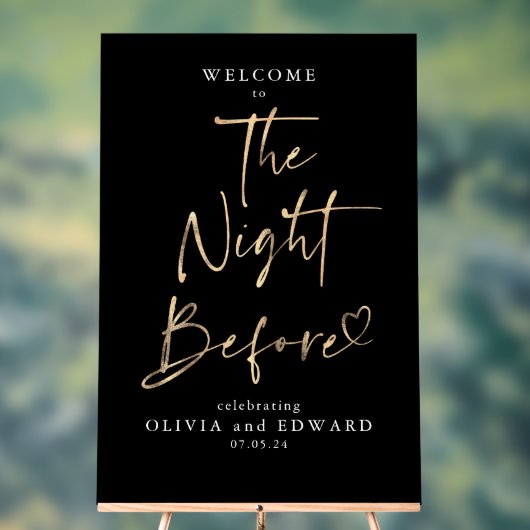 リハーサル前の夜の夕食ブラックウェルカム アクリルサイン (ニュートラル)