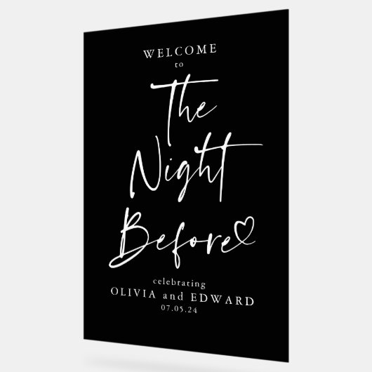 リハーサル前の夜の夕食ブラックウェルカム アクリルサイン (傾斜)