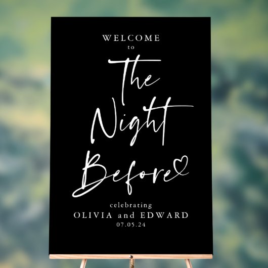 リハーサル前の夜の夕食ブラックウェルカム アクリルサイン (ニュートラル)