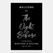 リハーサル前の夜の夕食ブラックウェルカム アクリルサイン (正面)