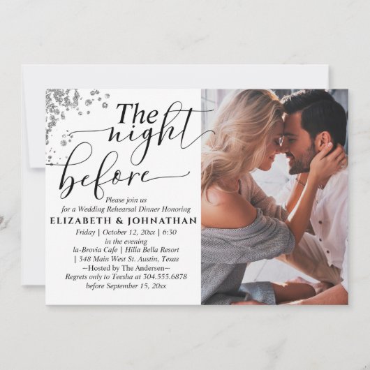 リハーサル前の夜の夕食写真 招待状 (正面)