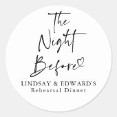 リハーサル前の夜の白モダン ラウンドシール (正面)