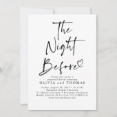リハーサル前の夜の白モダン 招待状 (正面)