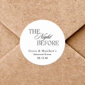 リハーサル前の夜の白黒 ラウンドシール