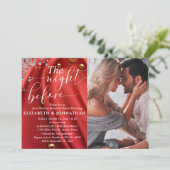 リハーサル前の夜の赤いシルクの写真 招待状 (スタンド正面)