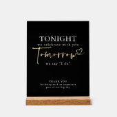 リハーサル前の夜の黒モダン アクリルサイン (正面)