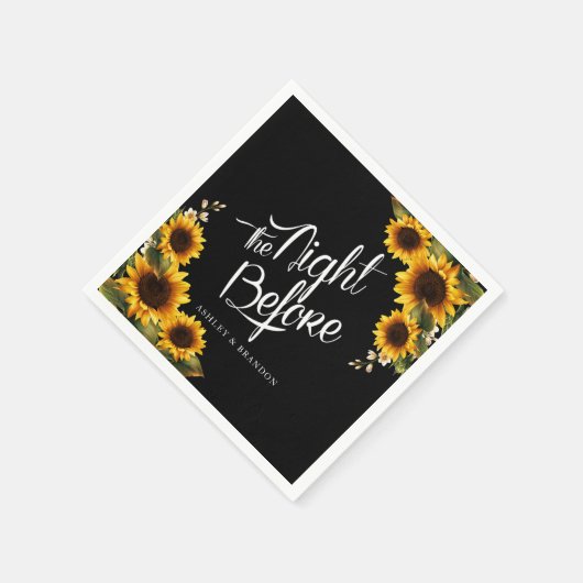 リハーサル前の夜ひまわりディナーナプキン スタンダードカクテルナプキン (角)