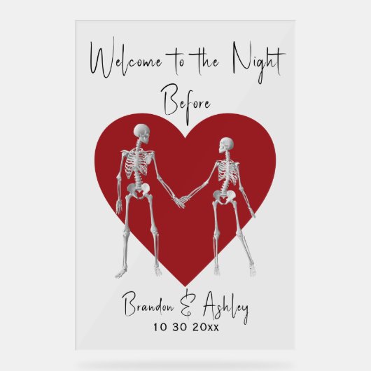 リハーサル前の夜へようこそ赤 アクリルサイン (正面)