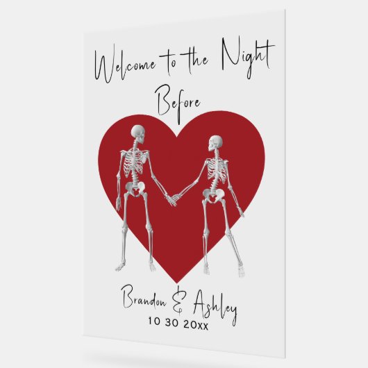 リハーサル前の夜へようこそ赤 アクリルサイン (傾斜)