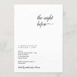 リハーサル前の夜ディナー招待状 招待状