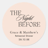 リハーサル前の夜ディナー赤面ピンクの好意 ラウンドシール (正面)