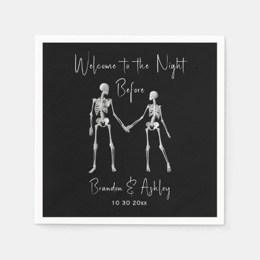 リハーサル前の夜ナプキンズブラック スタンダードカクテルナプキン (正面)