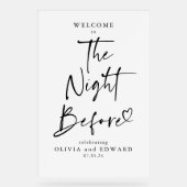 リハーサル前の夜ホワイトウェルカム アクリルサイン (正面)