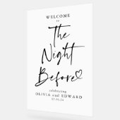 リハーサル前の夜ホワイトウェルカム アクリルサイン (傾斜)