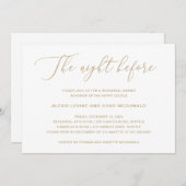 リハーサル前の夜モダン金ゴールド 招待状 (正面/裏面)