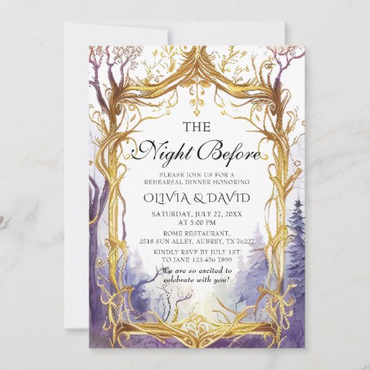 リハーサル前の魔法の森の夜 招待状 (正面)