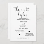 リハーサル前結婚の夜のディナー招待状 招待状 (正面/裏面)