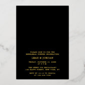 リハーサル前結婚の夜のディナー金ゴールド 箔招待状 (正面)